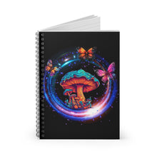 Load image into Gallery viewer, Butterfly Mushroom Spiral Notebook - Ruled Line
