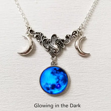 Load image into Gallery viewer, Triple Moon Goddess Pendant
