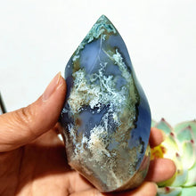 Load image into Gallery viewer, Orca Moss Agate Crystal Flame
