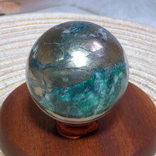 Load image into Gallery viewer, Dioptase Pyrite Sphere
