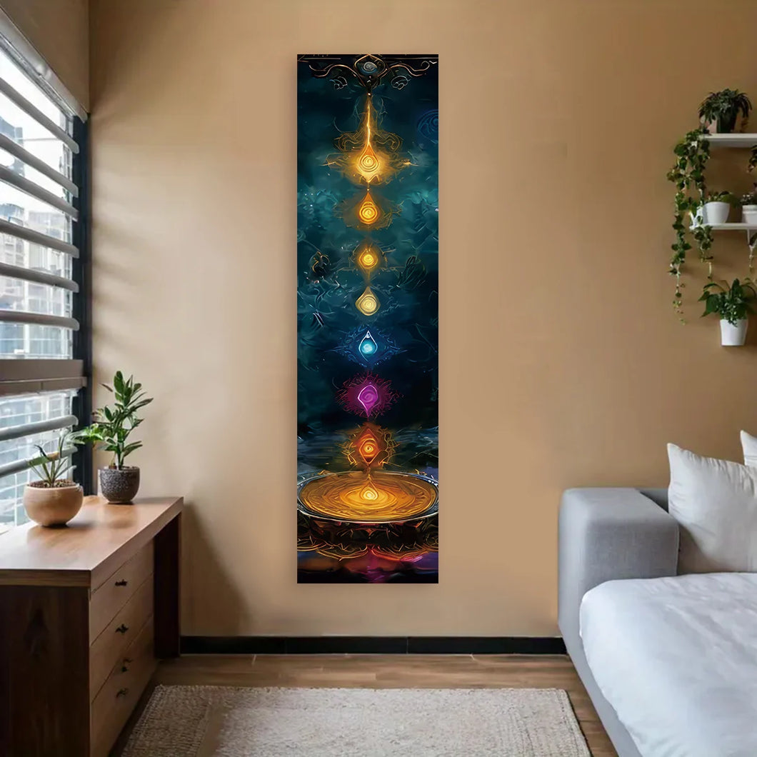 Vibrant Chakra Energy Vertical Tapestry