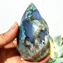 Load image into Gallery viewer, Orca Moss Agate Crystal Flame
