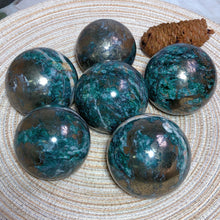 Load image into Gallery viewer, Dioptase Pyrite Sphere
