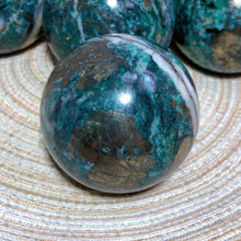 Load image into Gallery viewer, Dioptase Pyrite Sphere
