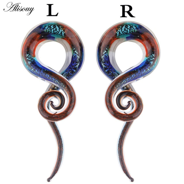 2pcs Glass Spiral Earrings
