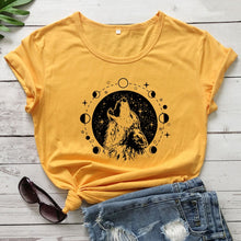 Load image into Gallery viewer, Wolf Moon Phases Women&#39;s T-shirt
