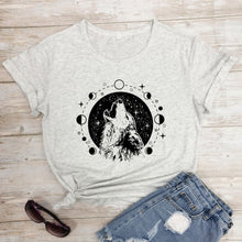Load image into Gallery viewer, Wolf Moon Phases Women&#39;s T-shirt
