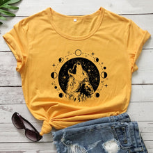 Load image into Gallery viewer, Wolf Moon Phases Women&#39;s T-shirt
