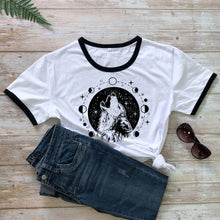 Load image into Gallery viewer, Wolf Moon Phases Women&#39;s T-shirt
