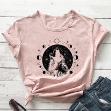 Load image into Gallery viewer, Wolf Moon Phases Women&#39;s T-shirt
