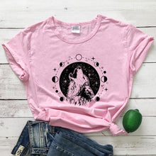 Load image into Gallery viewer, Wolf Moon Phases Women&#39;s T-shirt
