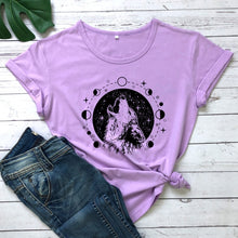 Load image into Gallery viewer, Wolf Moon Phases Women&#39;s T-shirt
