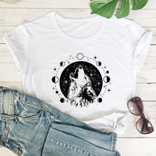 Load image into Gallery viewer, Wolf Moon Phases Women&#39;s T-shirt
