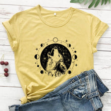 Load image into Gallery viewer, Wolf Moon Phases Women&#39;s T-shirt
